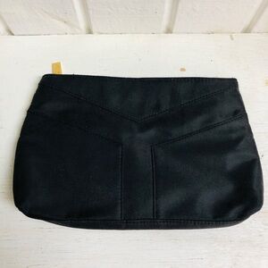 Yves Saint Laurent YSL Black Iconic Logo Pouch Cosmetic Makeup Bag Perfume